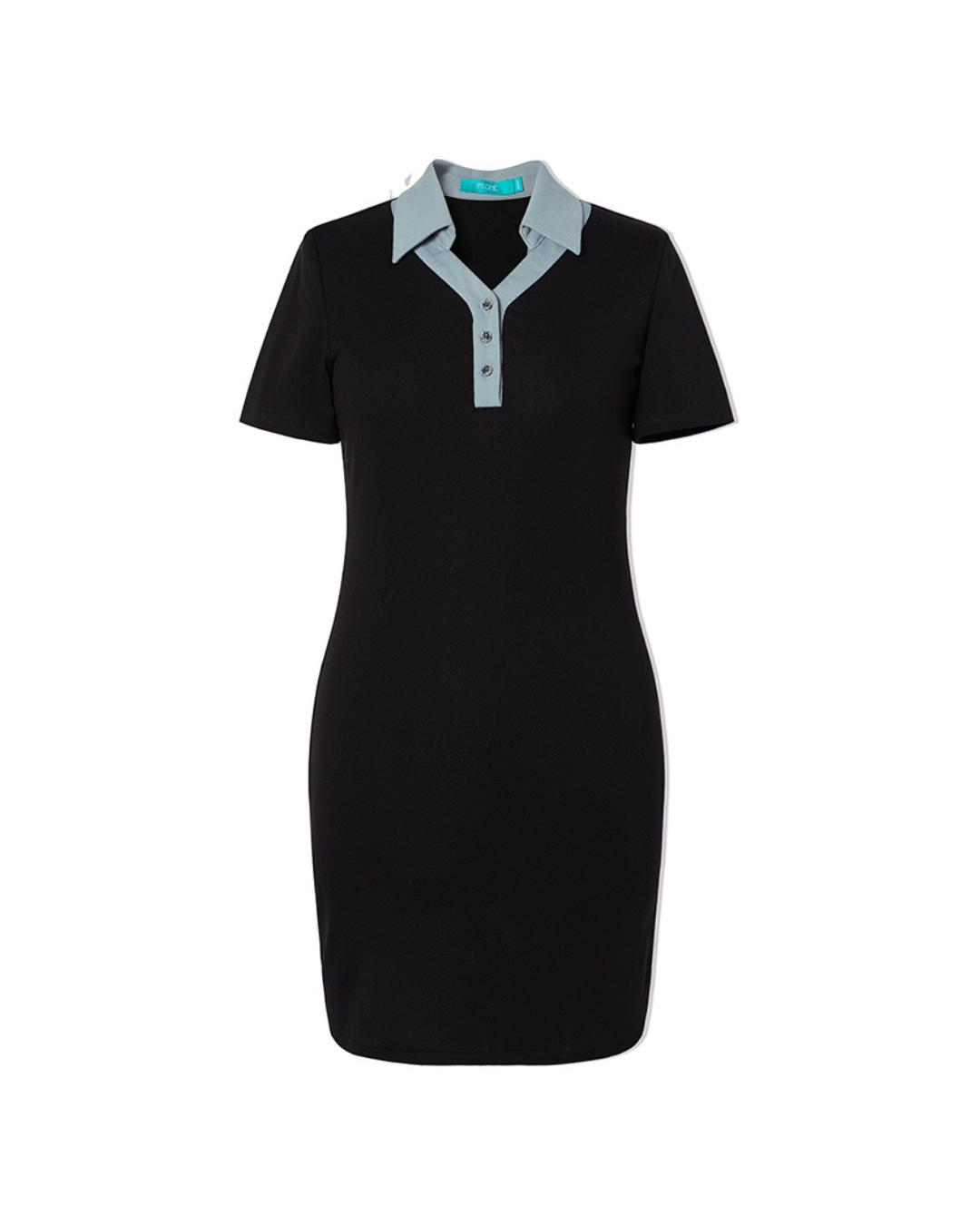 Bicolor Polo Knit Mini Dress IMO0088