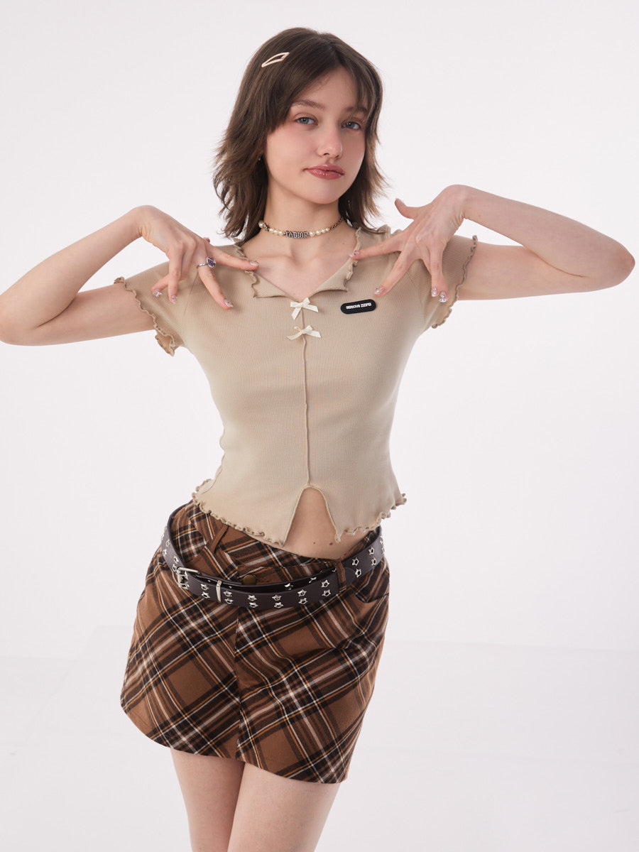 Girly Mellow Rib Tops ZZF0187